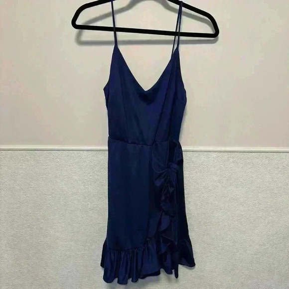 Alter’d State Blue Spaghetti Strap Wrap Style Dress Size M - Picture 6 of 10